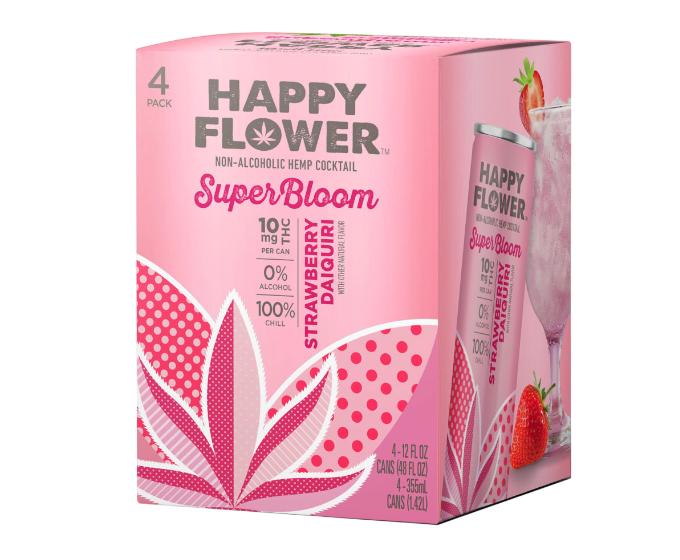 Happy Flower Strawberry Daiquiri THC 10mg 12oz 4-Pack Can