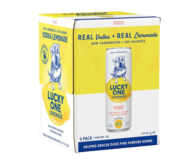 Lucky One Lemonade Peach 12oz 4-Pack Can