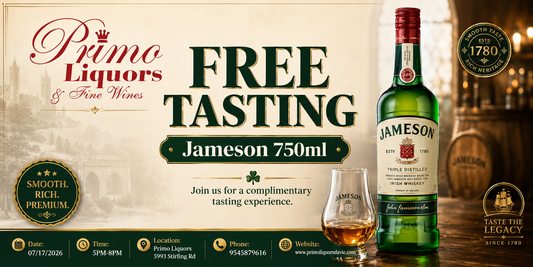 Free Jameson Irish Whiskey Tasting at Primo Liquors Davie