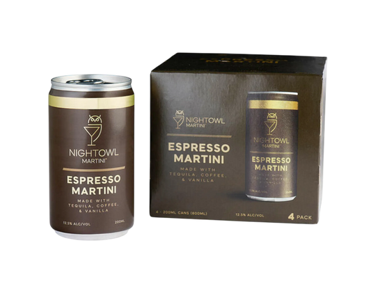 Nightowl Espresso Martini Tequila 200ml 4-Pack Can