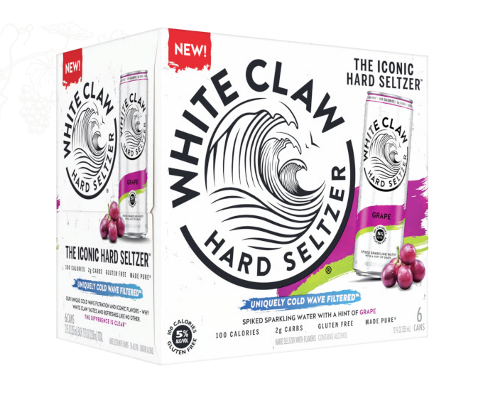White Claw Hard Seltzer Grape 12oz 6-Pack Can