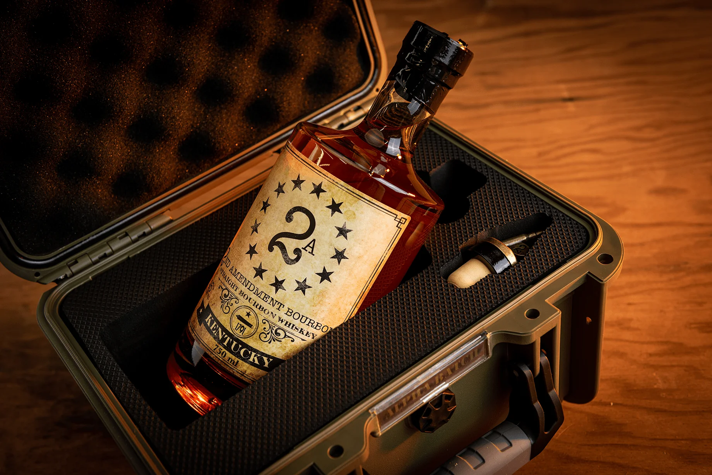 2A 2nd Amendment Straight Bourbon W/ Alpha Gun Case 750ml