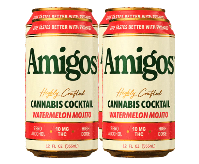 Amigos THC Watermelon Mojito 10mg 12oz 4-Pack Can