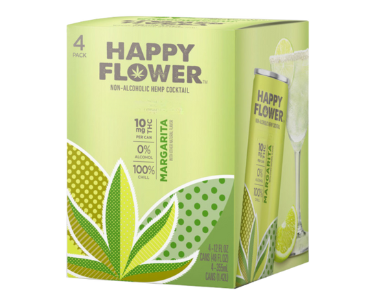 Happy Flower Margarita THC 10mg 12oz 4-Pack Can