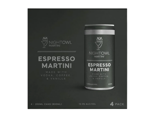 Nightowl Espresso Martini Vodka 200ml 4-Pack Can