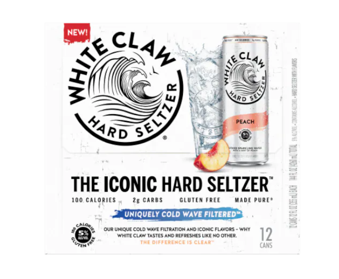 White Claw Hard Seltzer Peach 12oz 12-Pack Can