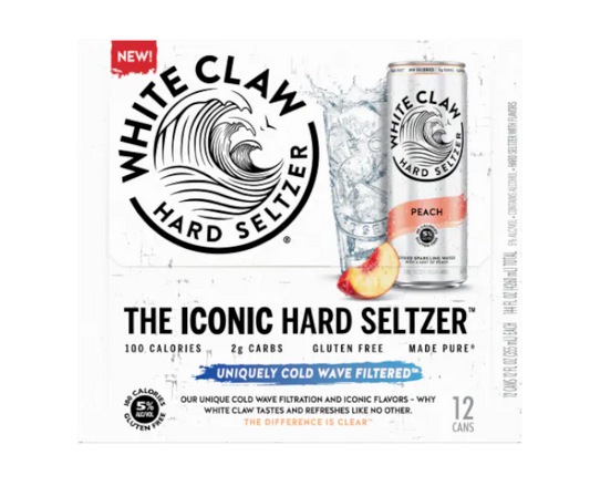 White Claw Hard Seltzer Peach 12oz 12-Pack Can