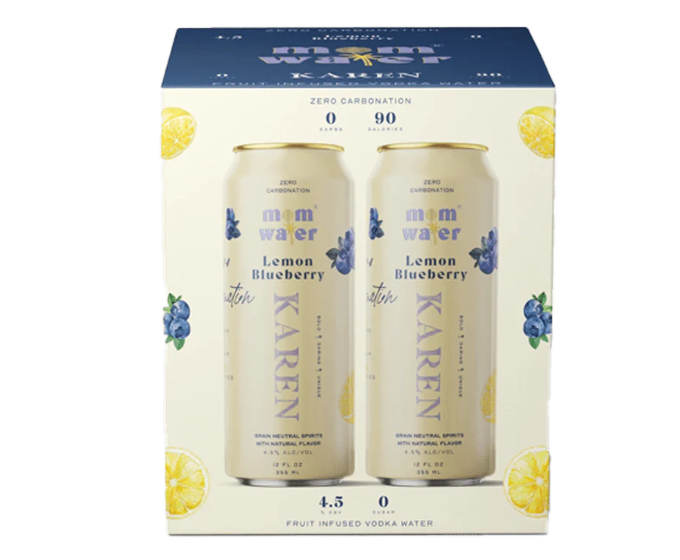 Mom Water Mom Squad Lemon Blueberry Karen 12oz 4-Pack Can