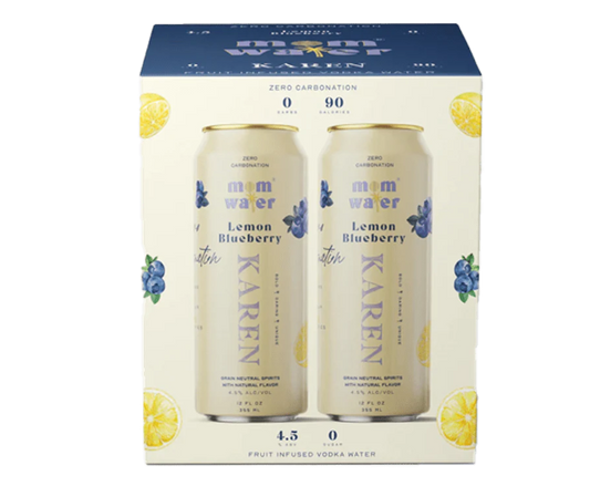 Mom Water Mom Squad Lemon Blueberry Karen 12oz 4-Pack Can