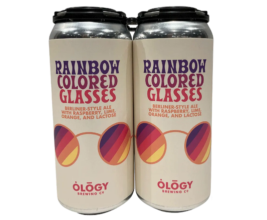 Ology Rainbow Colored Glasses 16oz 4-Pack Can