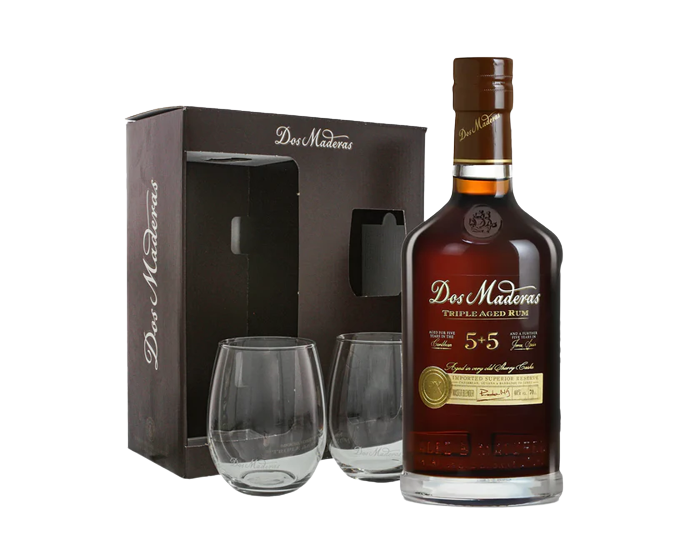 Dos Maderas 5+5 Years Gift Set 750ml (With 2 Glass)