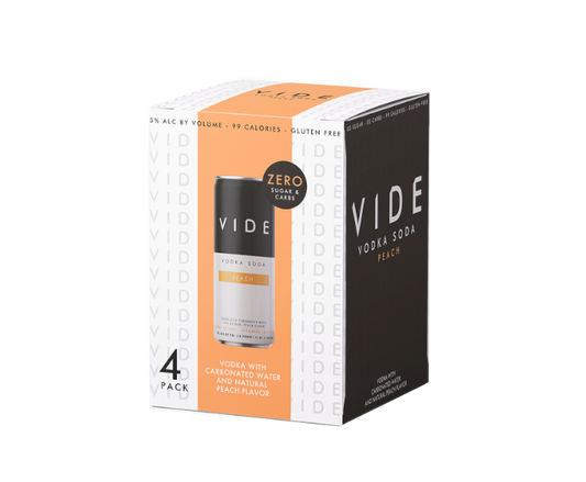 Vide Peach Vodka Soda 12oz 4-Pack Can